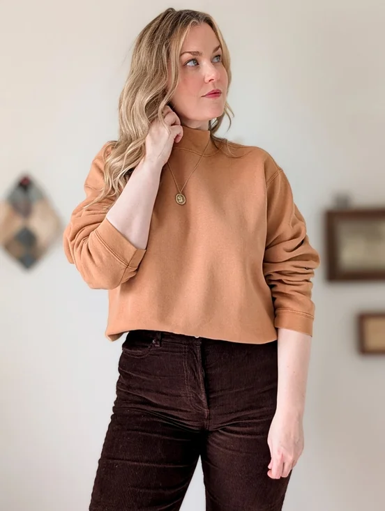 Vintage Relaxed Fit Mock Neck 90s vintage Sweatshirt - Picture 6 of 13